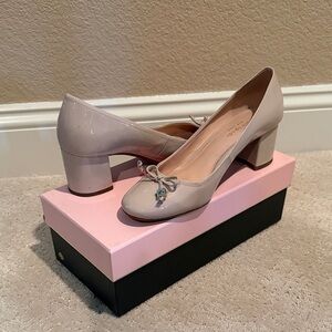 Kate Spade Elegant Beige Block Heel Pumps